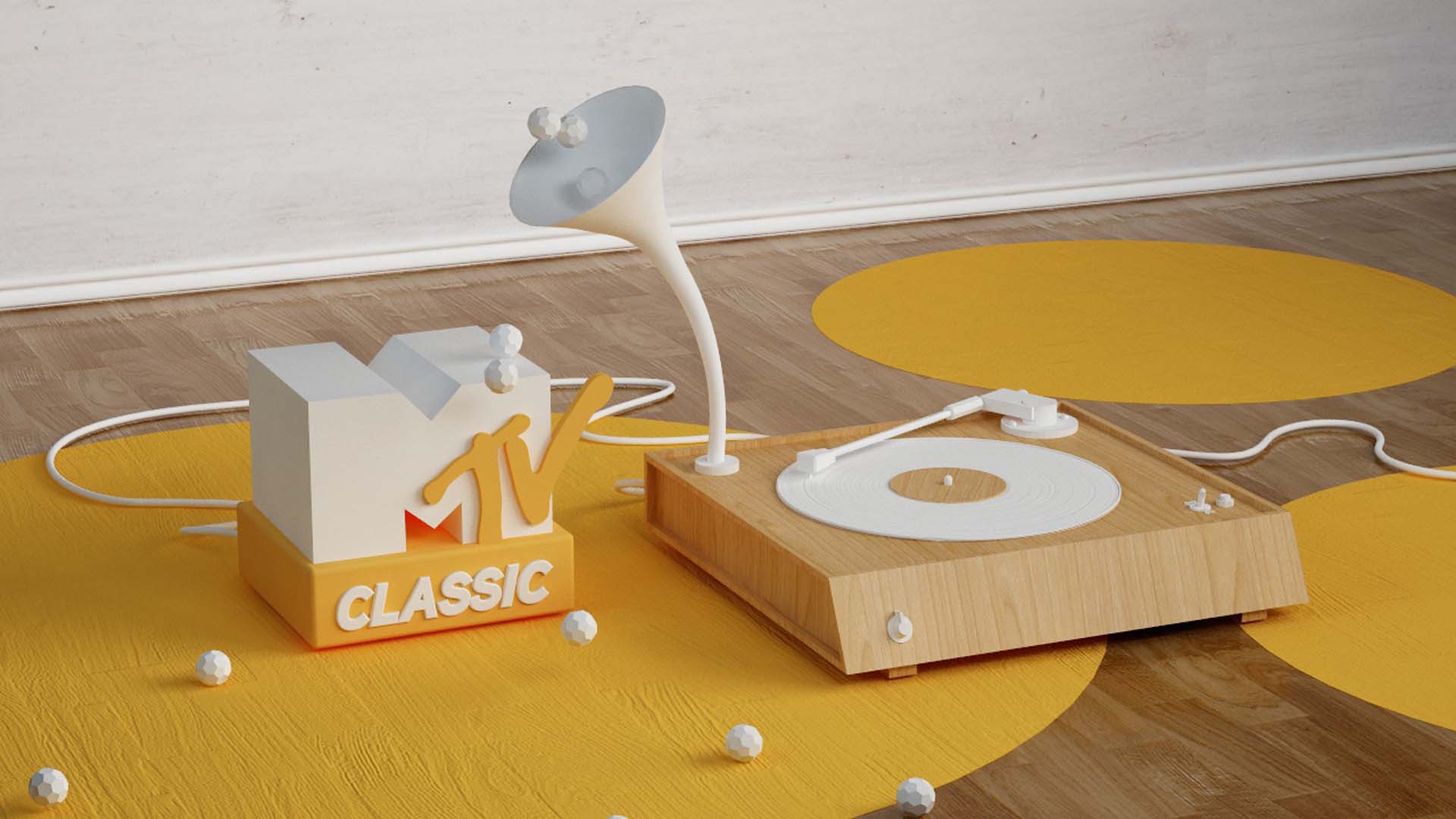 design-motion-3d-photography-octane-redshift-art-visual-animation-render-style-graphic-digital-mtv-music-pop-wood-clay-bump-advertising-tv-vray-classic-orange-wall-setdesign-gramophone-vynil