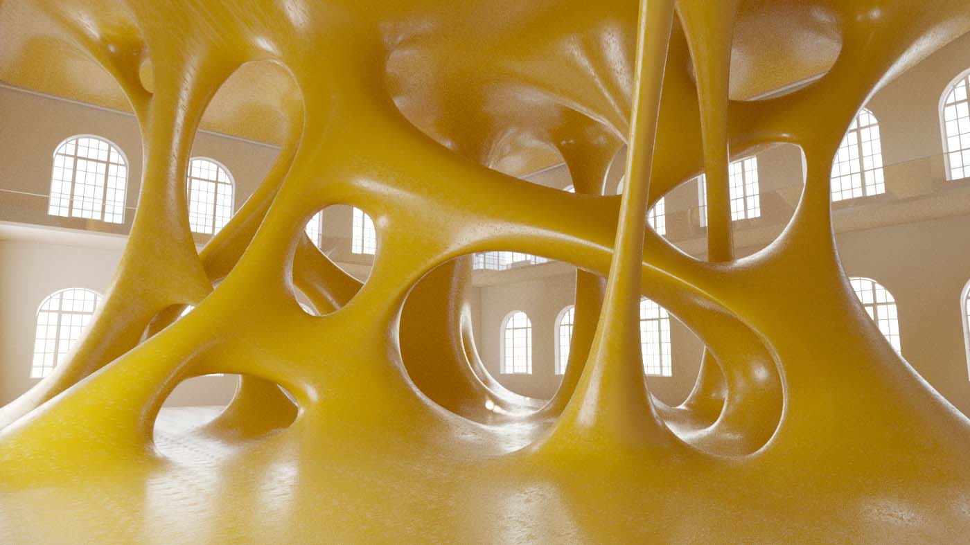 design-motion-3d-photography-octane-redshift-corona-art-visual-animation-render-style-graphic-digital-art-pink-interiordesign-federicopicci-room-museum-contemporaryart-space-yellow-orange-sculpture-blue-blu-hair-sphere