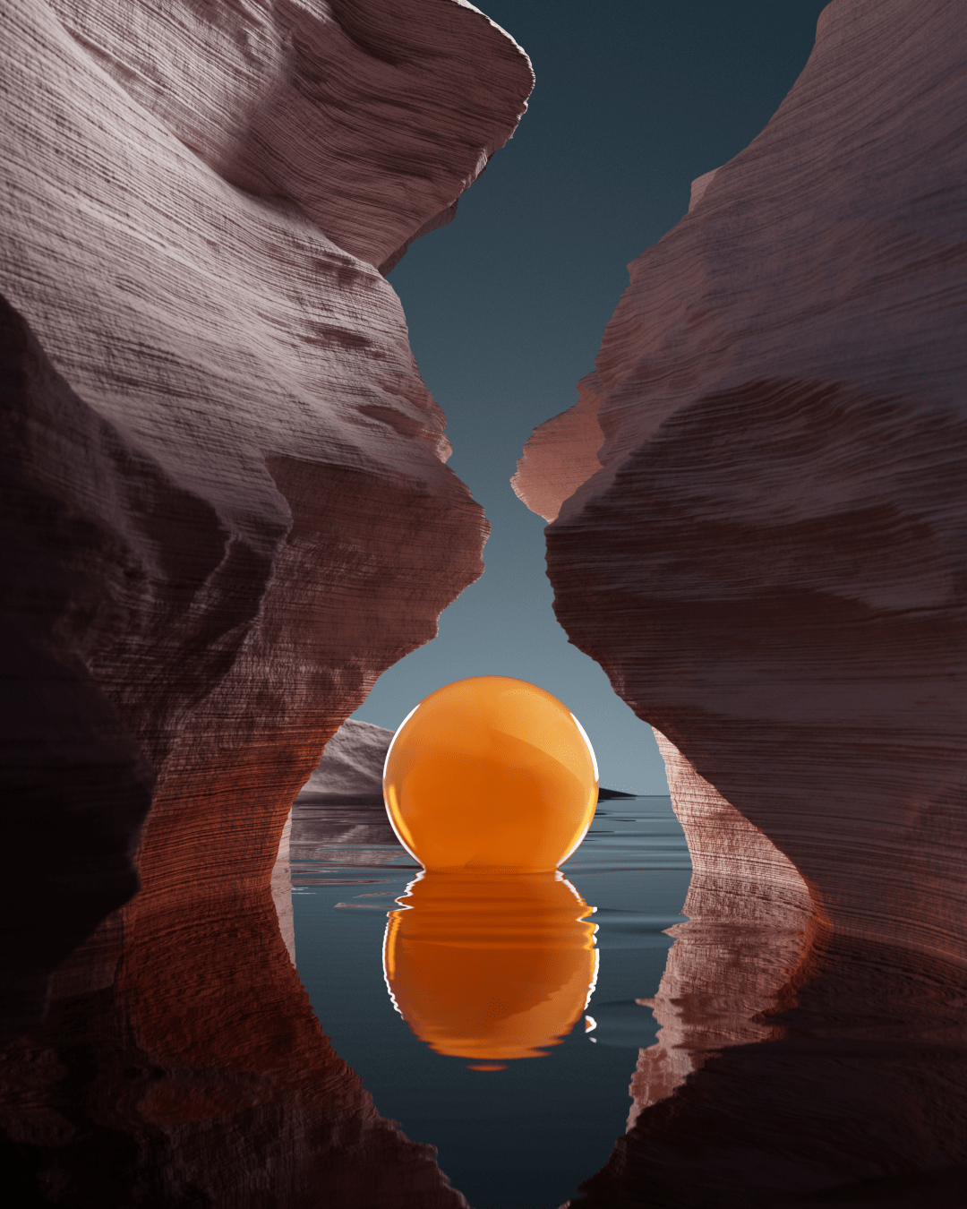 design-motion-3d-photography-octane-redshift-art-visual-animation-render-style-graphic-digital-federicopicci-piccirillo-federico-federicopiccirillo-samsung-wallpaper-phone-screen-screensaver-clim-studio-climstudio-nature-rock-orange-sphere-canyon